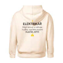 Elektrikář - hlavní jistič - Nápis na zádech