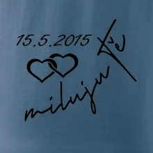 Mikina miluju tě s datumem na rukávu