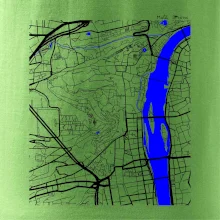 Praha Malá Strana - Mapa s vodními toky