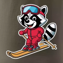 Mýval na lyžích - kreslený