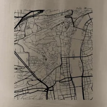 Praha Malá Strana - Mapa černobílá