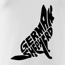 Německý ovčák sedící napis