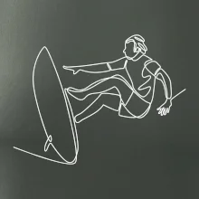 Surfař na vlně jedním tahem