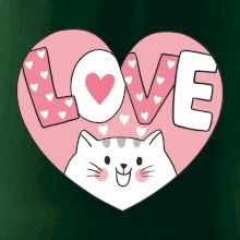 Kočka love - růžové srdce