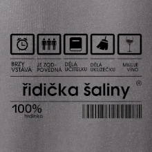 Čárový kód - řidička šaliny