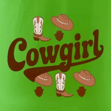 Cowgirl nápis a oblečení Cowgirl nápis a oblečení