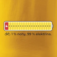 1 % nohy, 99 % elektřina