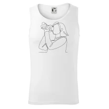 Fotografka stojící jedním tahem