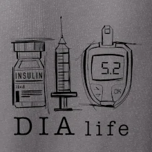 D I A life - kreslený insulin injekce a glukometr D I A life - kreslený insulin injekce a glukometr