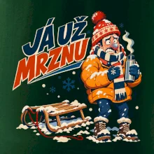 Rodinná vánoční trička - Já už mrznu táta sáňkování