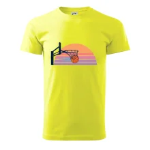 Retro západ slunce a basketbalový koš