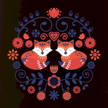 Folklor - dvě lišky