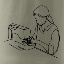 Švadlena a šicí stroj jedním tahem