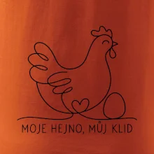 Minimalistická slepice s vejcem a srdcem