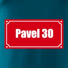 Jméno a věk - uliční cedule - červená