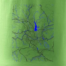 Jablonec nad Nisou - Mapa s vodními toky