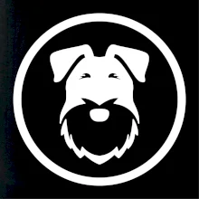 Knírač v kolečku na prsu