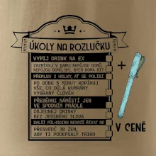 Vintage nápis Triko na rozlučku s úkoly pro ženicha