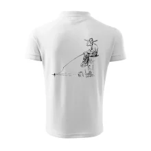 Kreslený rybář na pařezu