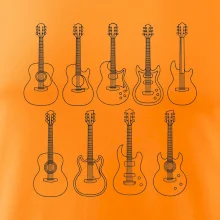 Typy kytar černé kresby