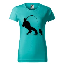 Rybář tahající rybu