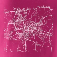 Mapy měst černobílé Pardubice