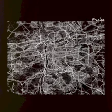 Mapy měst černobílé Praha