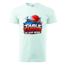 Stolní tenis pálka a míček eat sleep repeat