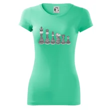 Šachové figurky v řadě - kreslené