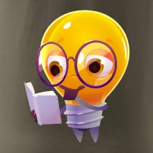 Žárovka přemýšlí nad knihou