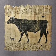 Egyptské hieroglyfy kráva