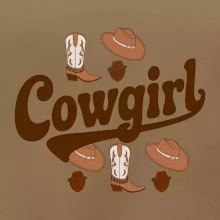 Cowgirl nápis a oblečení