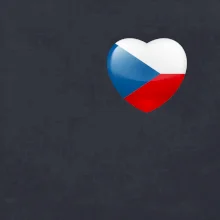 Česká vlajka srdce - pravé prso