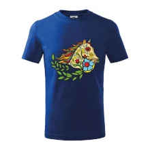 Kůň barevný s listy