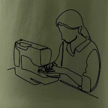 Švadlena a šicí stroj jedním tahem