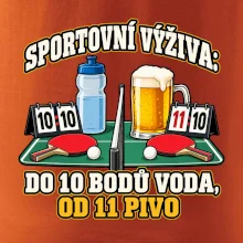 Sportovní výživa -  do 10 bodů voda, od 11 pivo