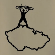 Mapa ČR - cyklista na prsou