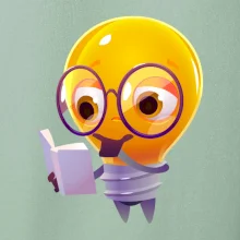 Žárovka přemýšlí nad knihou