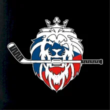 Lev s hokejkou v tlamě - Česká vlajka