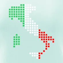 Itálie obrys vlajka