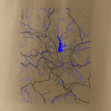 Jablonec nad Nisou - Mapa s vodními toky
