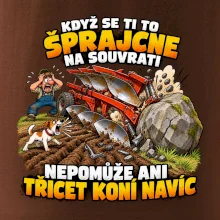 Pluh zaseknutý o balvan na souvrati
