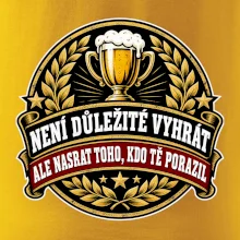 Není důležité vyhrát - pivní pohár a zlatý vavřín