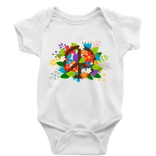 Peace symbol prorostlý květinami