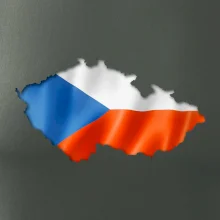 Česká vlajka v obrysu republiky Česká vlajka v obrysu republiky
