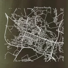 Mapy měst černobílé Ostrava Poruba