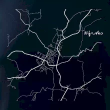 Černobílá mapa Nýrsko  340 22