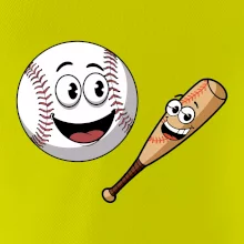 Parové triko - baseballová pálka a míček