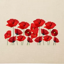 Vlčí mák v řadě