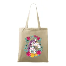 Kůň barevný s květinami